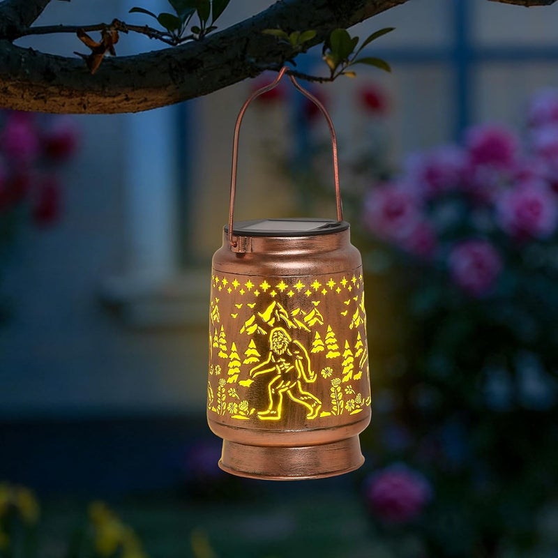 KIKUSUI Solar Bigfoot Lanterns Outdoor Waterproof Hanging, Sasquatch Gifts for Mom Women Dad Men, Metal Decorative LED Lanterns for Yard, Patio, Lawn, Tabletop, Pathway, Landscape, Garden Decor - Image 5